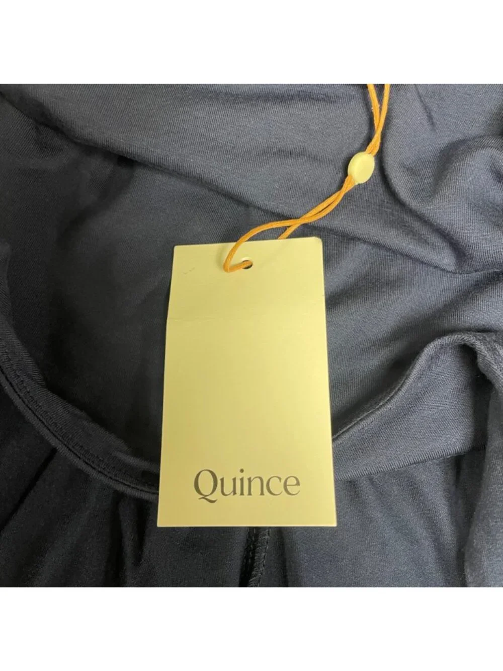Quince Tencel Jersey Side Tie Midi Dress Navy Blue Sz SM Minimalist Comfort - Picture 9 of 9